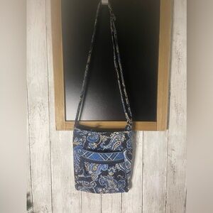 Vera Bradley Woman’s Hipster Blue Paisley Navy Cream Crossbody Purse Bag